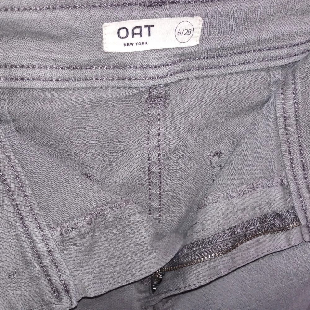 Oat New York Size 6 Women's 11" Wide Leg Jeans Gray Raw Hem Scandi Coastal - Picture 5 of 11